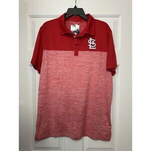 Size L St. Louis Cardinals Polo Shirt Mens Red MLB Baseball Short Sleeve NEW